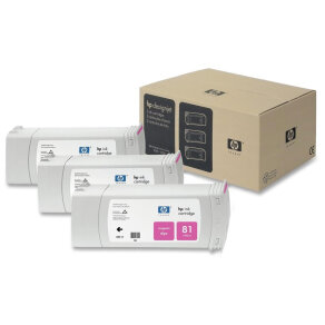 HP 3 x tusz Magenta 81 (C4932A), C5068A