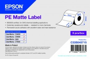 Epson etykiety PE matowe 7113420, dawny C33S045715 76 mm. x 51 mm. 2310 etykiet
