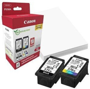 Canon 2 x tusz: Black PG-575XL, PG575XL, 5437C001 + Color CL-576XL, CL576XL, 5441C001 + 50 arkuszy papieru foto, 5437C006