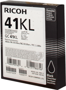 Ricoh żel Black 41KL, GC41KL, GC-41KL, oryginał.