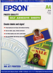 Epson C13S041106 Photo Quality Ink Jet Paper self-adhesive, DIN A4, 167 g/m2, 10 arkuszy
