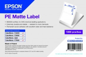 Epson etykiety PE matowe 7113416, dawny C33S045553 203 mm. x 152 mm. 1000 etykiet